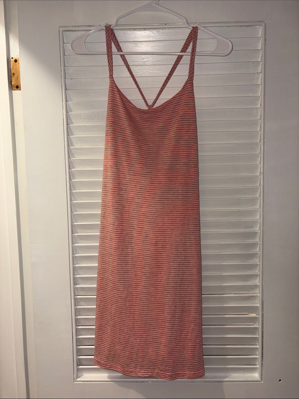 Trendy Dainty Hooligan Coral and Gray Striped Pullover Dress🔥